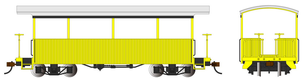Yellow w/ Silver Roof - Excursion Car (On30) - Click Image to Close