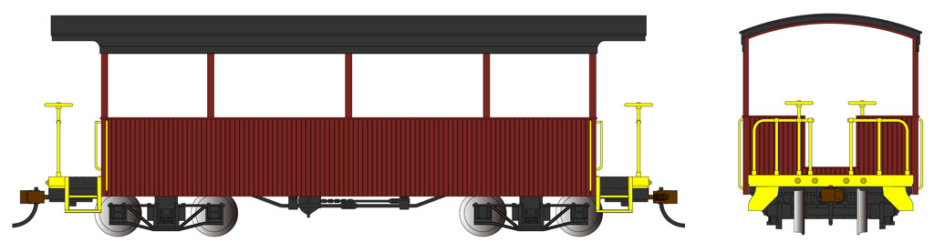Burgandy w/ Black Roof - Excursion Car (On30) - Click Image to Close