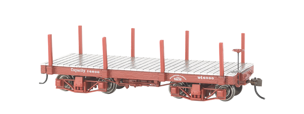 18 ft. Flat Car - Oxide Red, Data Only (2 per box) (On30) - Click Image to Close