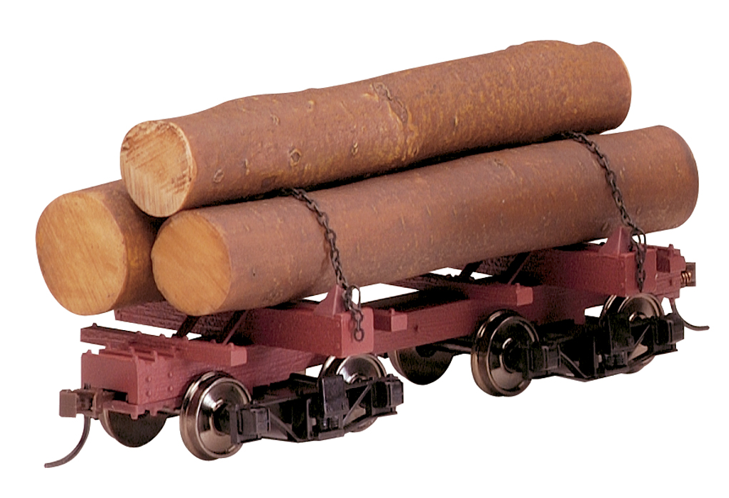 ULRICH N SCALE OLD TIME LOG CAR WITH MICRO-TRAINS BETTENDORF TRUCKS LOGGING 