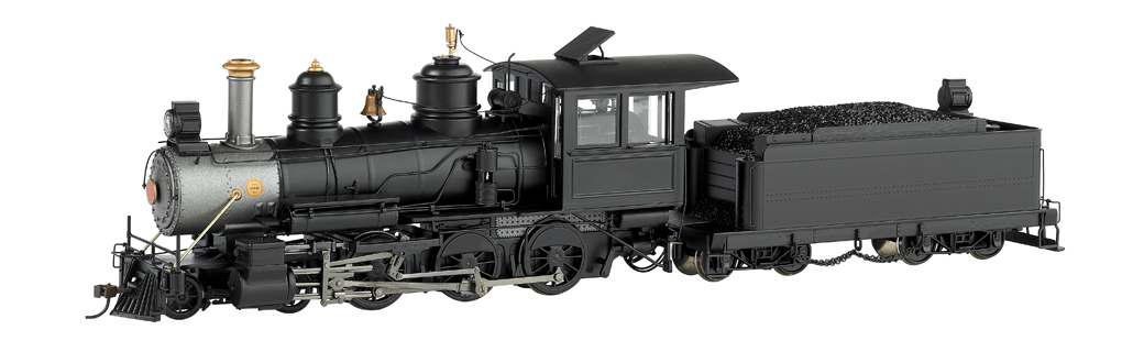 Black, Unlettered W/Wood Cab & Fluted Domes - 4-6-0 - DCC (On30) - Click Image to Close