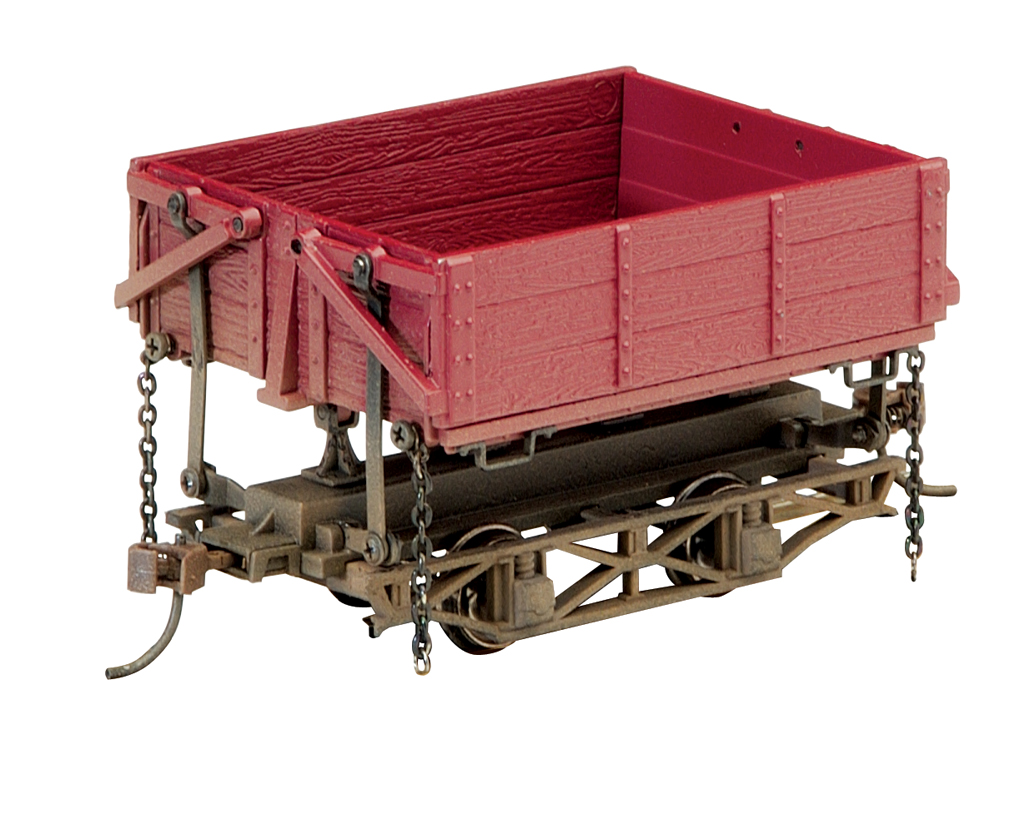 Wood Side-Dump Car - Red Oxide (3 Box) (On30)
