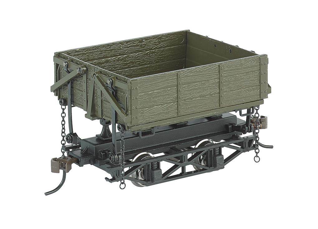 Wood Side-Dump Car Green (3 Box) (On30) - Click Image to Close