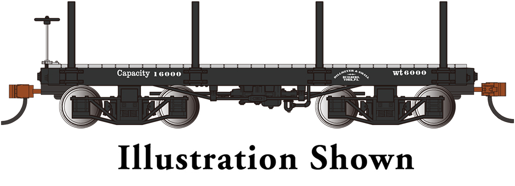 18 ft. Flat Car - Black, Data Only (2 per box) (On30) - Click Image to Close