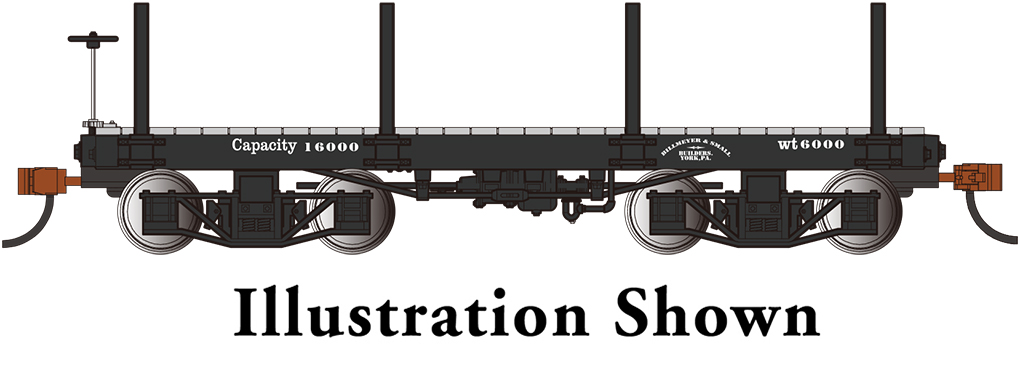 18 ft. Flat Car - Black, Data Only (2 per box) (On30)