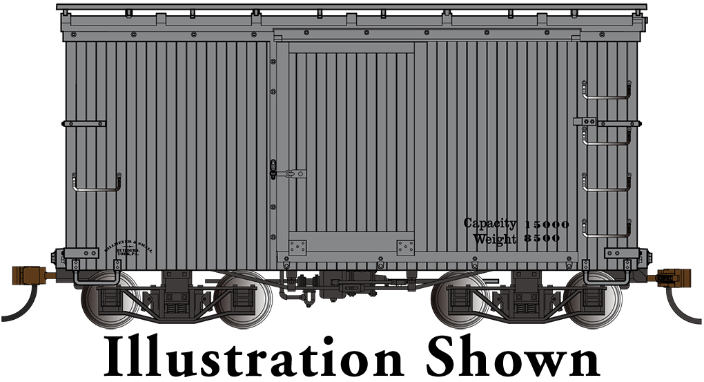 18 ft. Box Car W/ Murphy Roof - Gray, Data Only (2 per box) On30