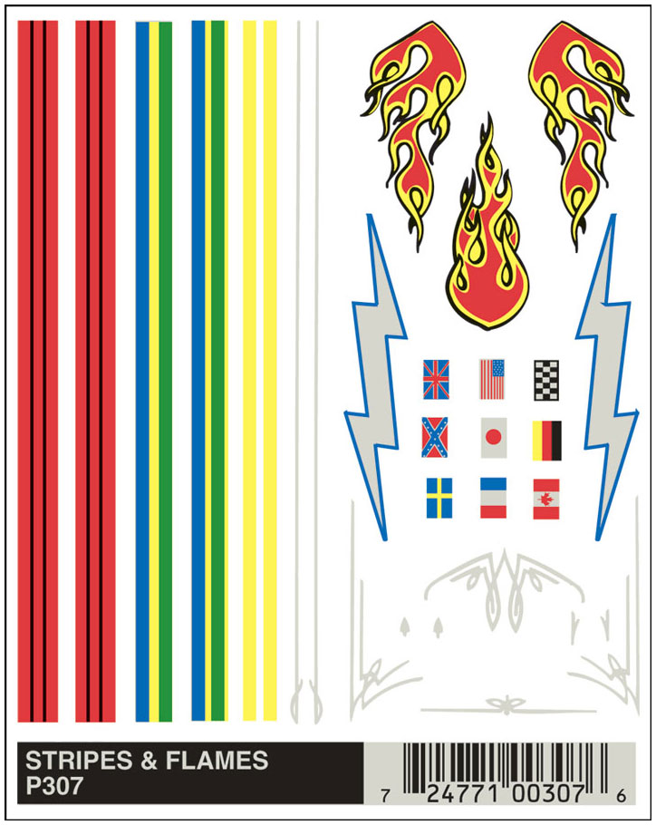 No.307 Stripes & Flames Decals