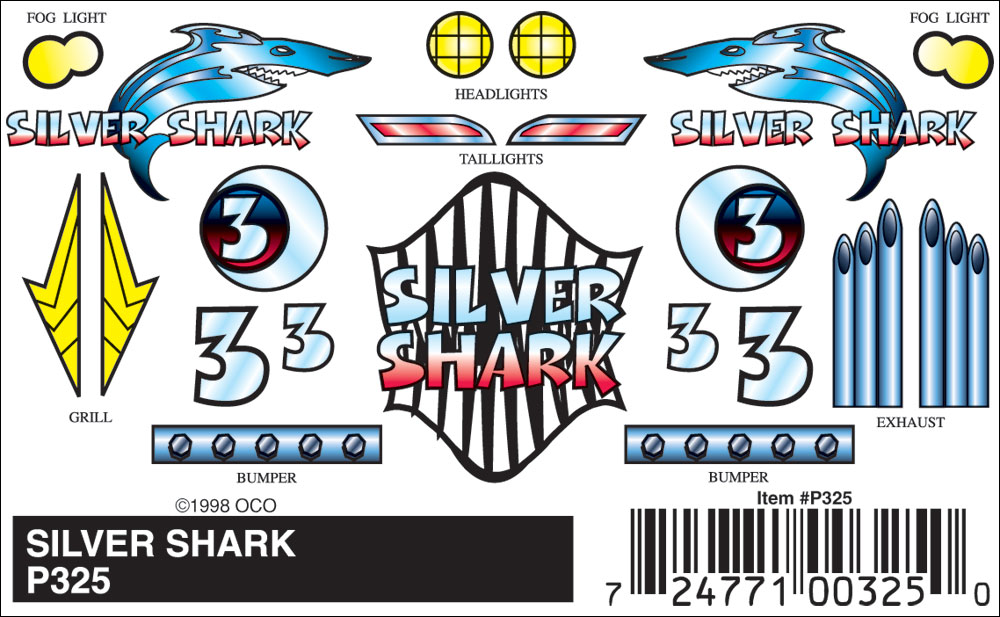 No.325 Silver Shark Decals - Click Image to Close