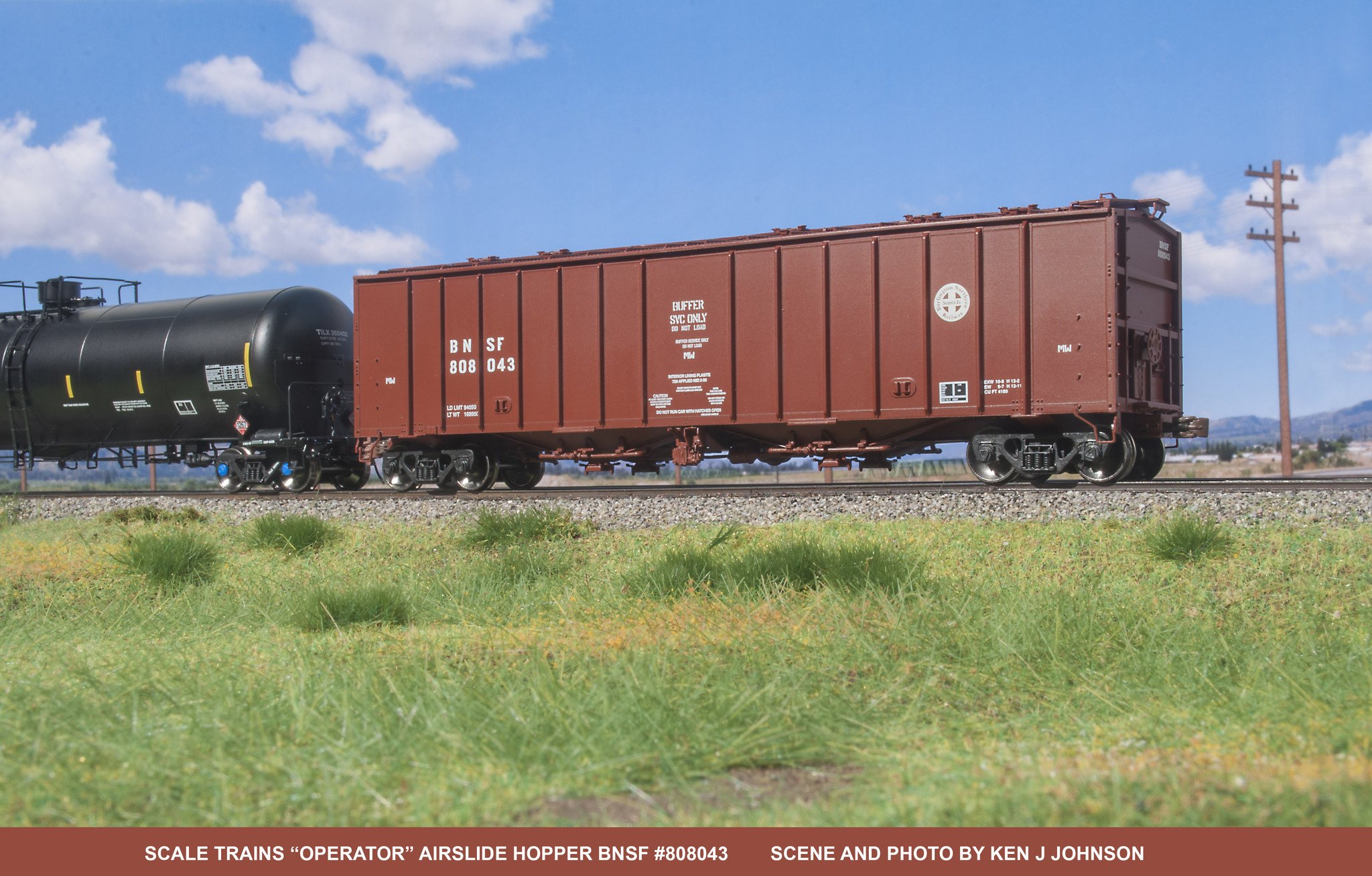 HO GATC 4180cf Airslide® Covered Hopper, BNSF/Buffer Service - Click Image to Close