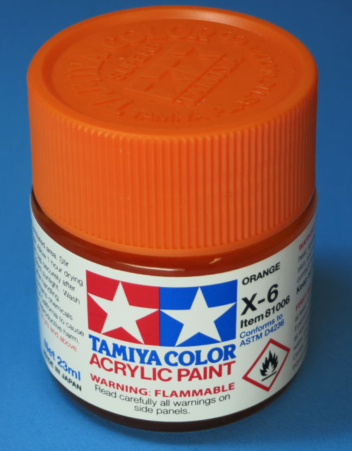 Tamiya Color Acrylic X-6 Orange - 23ml Bottle - Click Image to Close