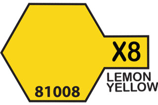 Tamiya Color Acrylic X-8 Lemon Yellow - 23ml Bottle - Click Image to Close
