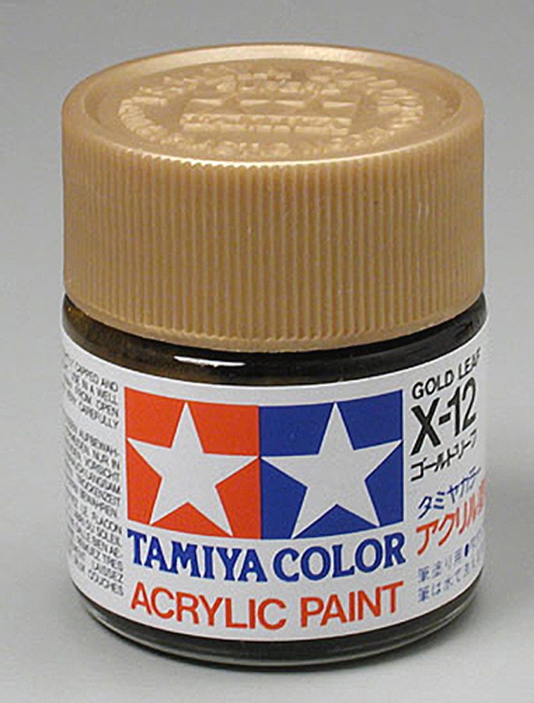 Tamiya Color Acrylic X-12 Gold Leaf - 23ml Bottle - Click Image to Close