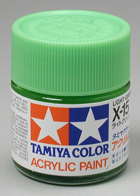 Tamiya Color Acrylic X-15 Light Green - 23ml Bottle - Click Image to Close