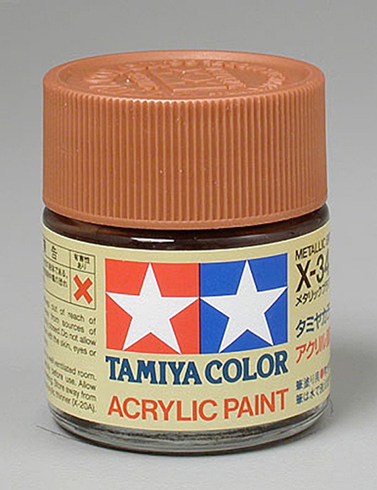 Tamiya Color Acrylic X-34 Metallic Brown - 23ml Bottle - Click Image to Close