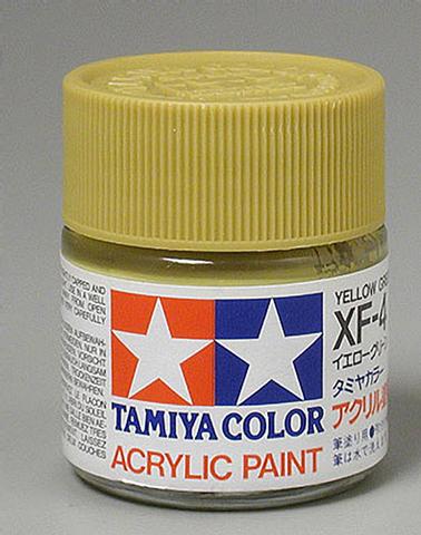 Tamiya Color Acrylic XF-4 Flat Yellow Green - 23ml Bottle - Click Image to Close