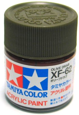 Tamiya Color Acrylic XF-62 Olive Drab - 23ml Bottle - Click Image to Close