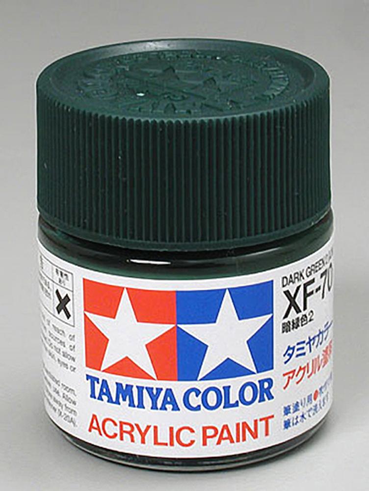 Tamiya Color Acrylic XF-70 Dark Green 2 - 23ml Bottle