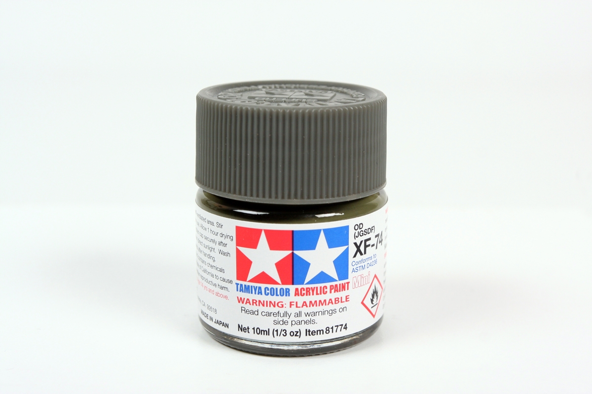 Tamiya Acrylic Mini XF-74 Olive Drab / JGSDF- 10ml Bottle - Click Image to Close