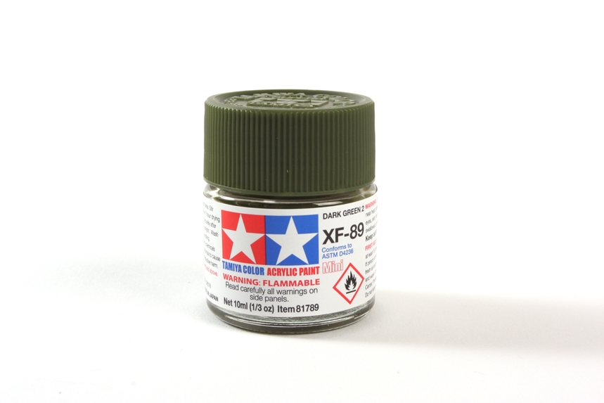 Tamiya Acrylic Mini XF-89 Dark Green 2 - 10ml Bottle - Click Image to Close