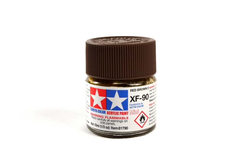 Tamiya Acrylic Mini XF-90 Red Brown 2 - 10ml Bottle - Click Image to Close