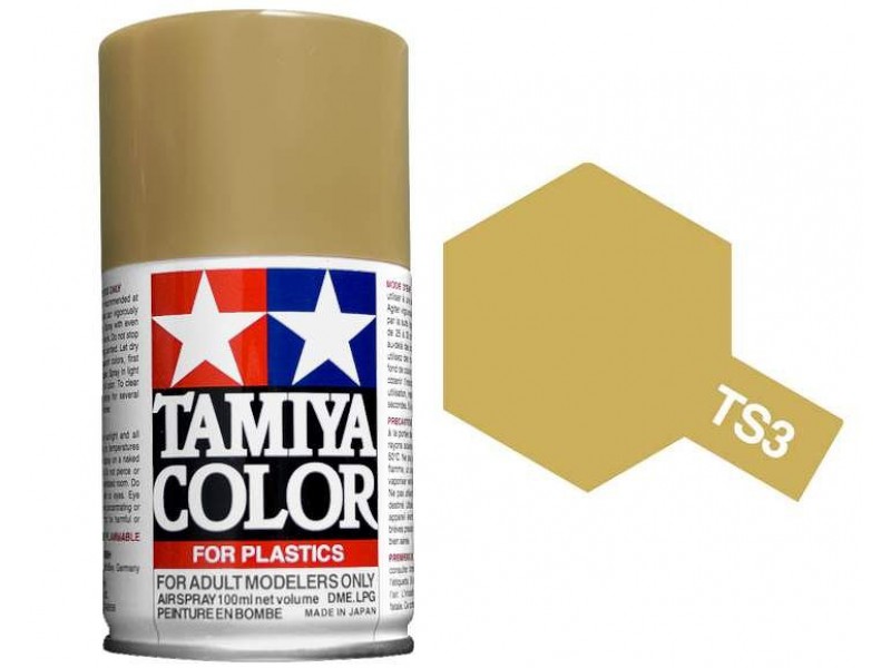 Tamiya TS-3 Dark Yellow - 100ml Spray Can - Click Image to Close