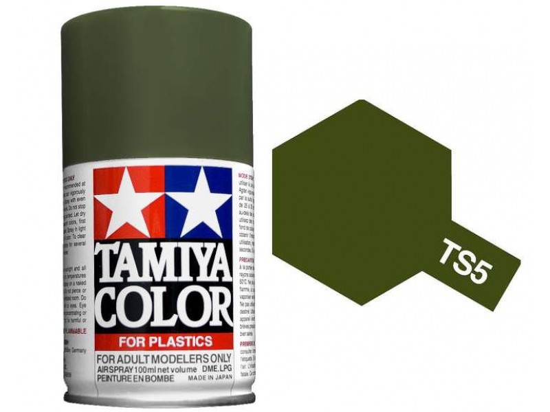 Tamiya TS-5 Olive Drab - 100ml Spray Can - Click Image to Close