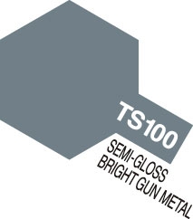 Tamiya TS-100 BRIGHT GUN METAL - 100ml Spray Can - Click Image to Close