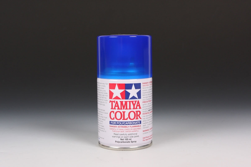 TAMIYA PS-38 TRANSLUCENT BLUE SPRAY 100ML (for RC cars) - Click Image to Close