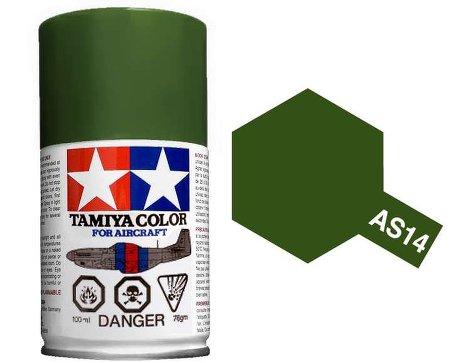 TAMIYA AS-14 OLIVE GREEN SPRAY 100ML - Click Image to Close