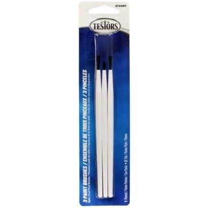 3 Pack with 2 Flat and 1 Pointed Paint Brushes