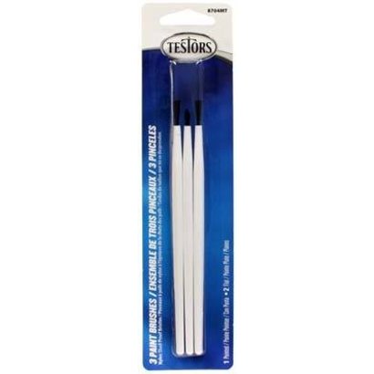 3 Pack with 2 Flat and 1 Pointed Paint Brushes - Click Image to Close