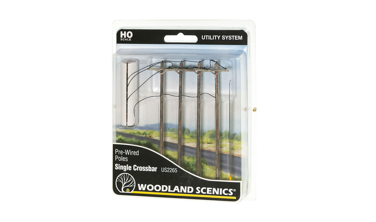 Pre-Wired Poles - Single Crossbar - HO Scale - Click Image to Close