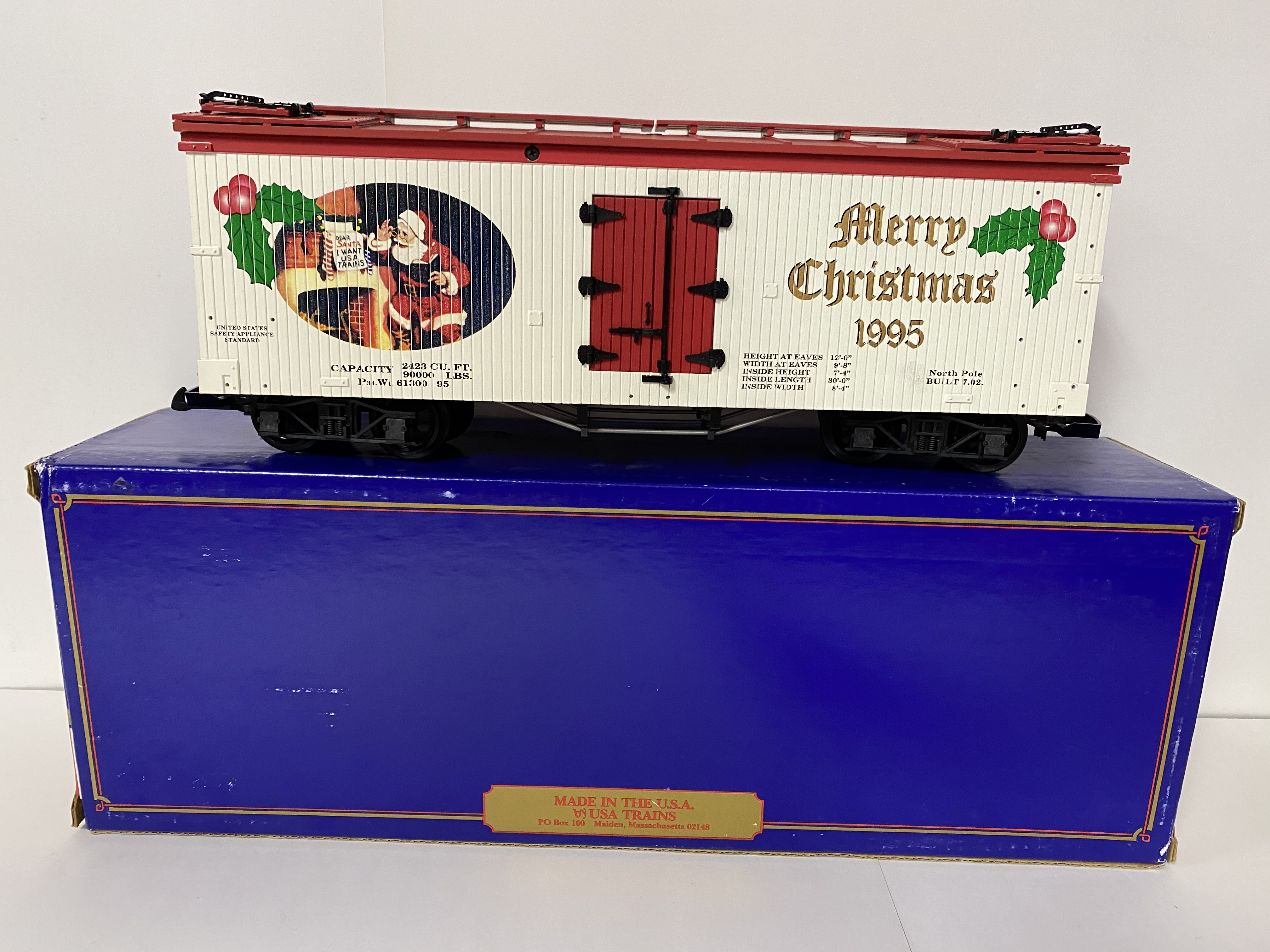 1995 Christmas Reefer (USA Trains R-13013) - Click Image to Close