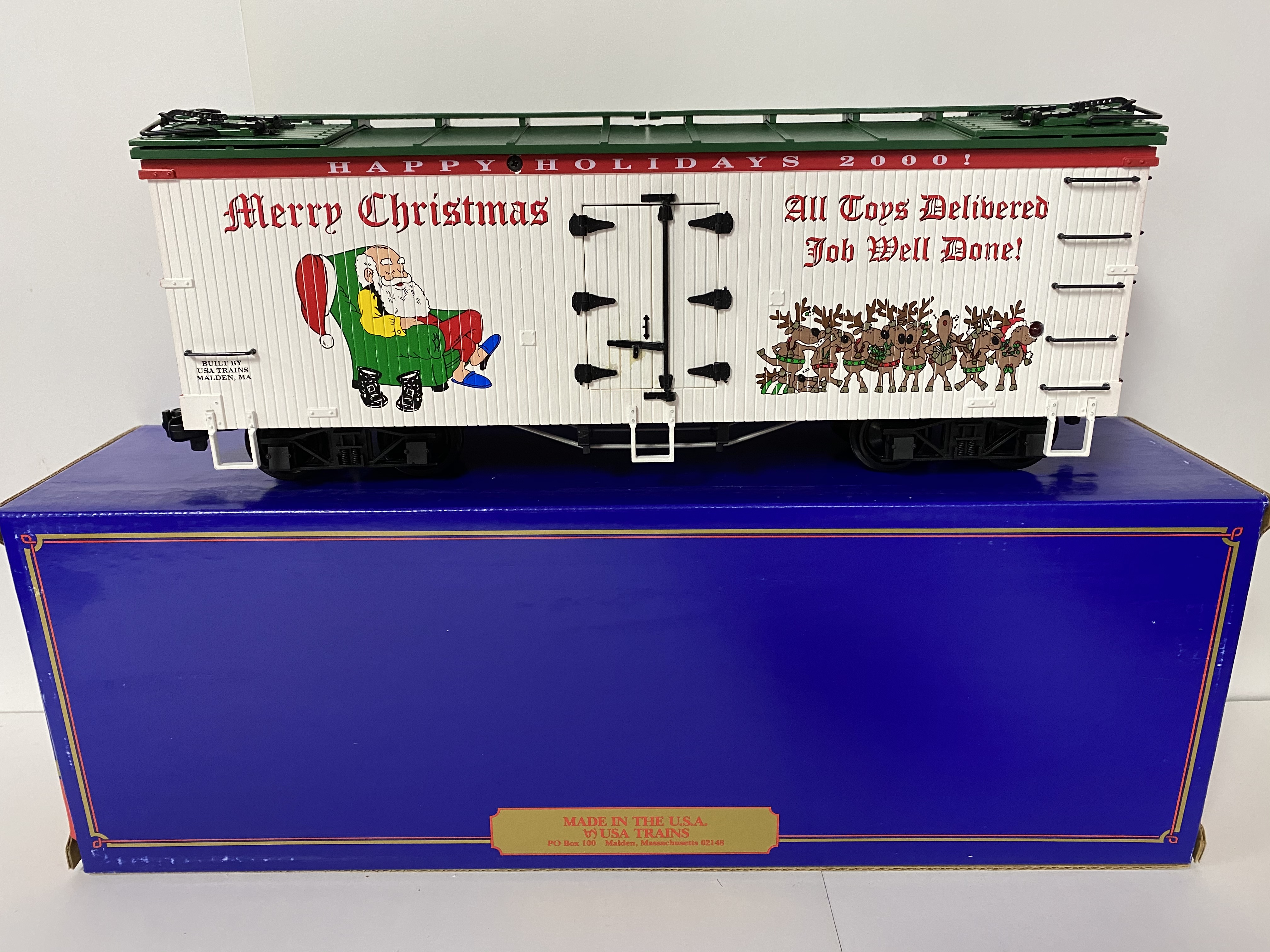 2000 Christmas Reefer (USA Trains 13018) - Click Image to Close