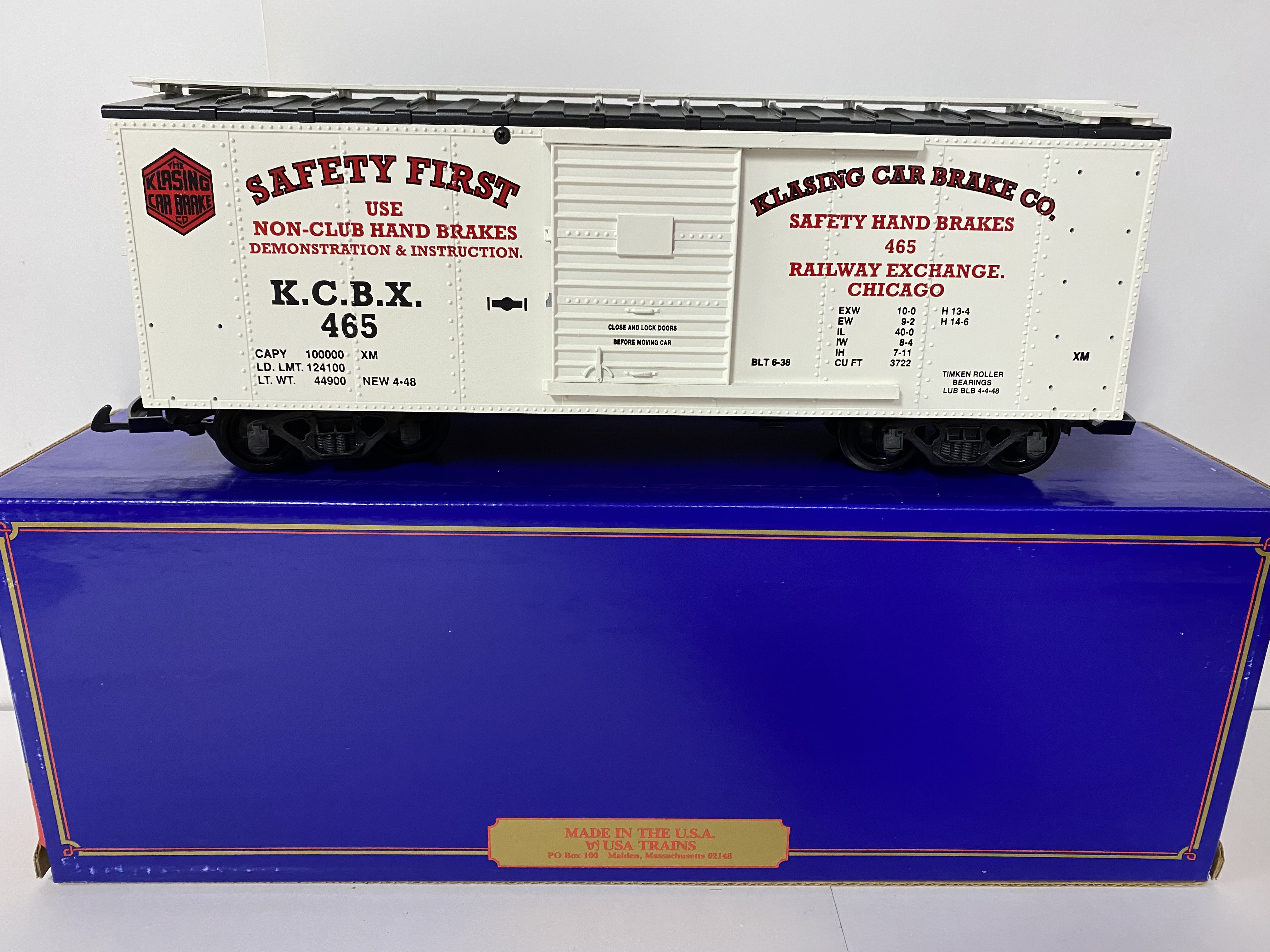 Klasing Car Brake Co. Boxcar (USA Trains 19036) - Click Image to Close