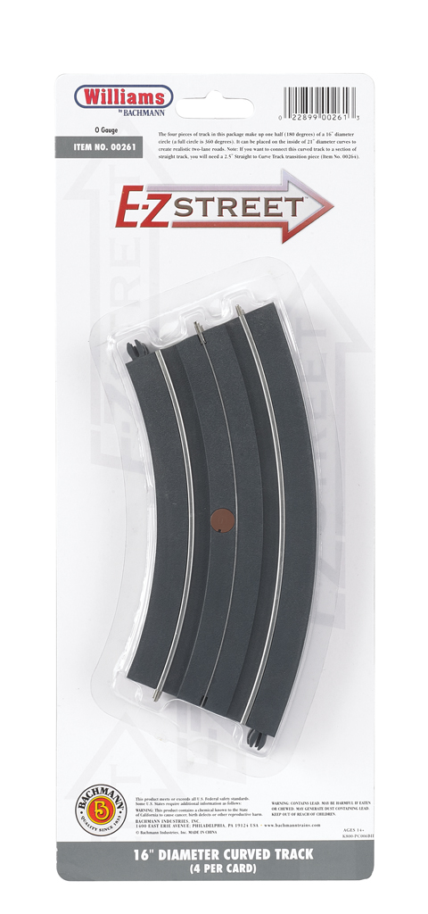 E-Z Street 16" Diameter Curved Track (4/Card) - Click Image to Close