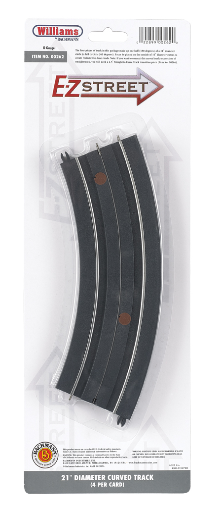 E-Z Street 21" Diameter Curved Track (4/Card) - Click Image to Close