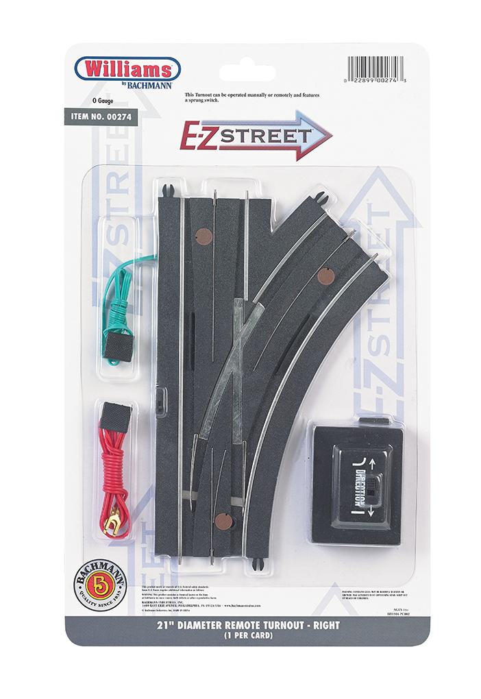 E-Z Street® 21" Diameter Remote RightTurnout - Click Image to Close