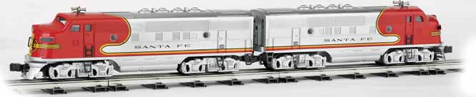 Santa Fe - Red/Silver - 2343 F-3 Powered A/Dummy A Set - Click Image to Close