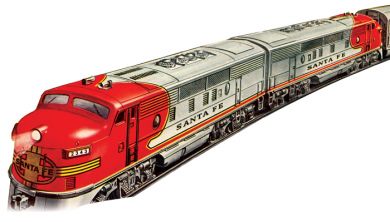 Santa Fe - Red/Silver - 2343 F-3 Powered A/Dummy A Set - Click Image to Close