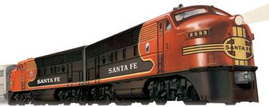 Santa Fe - Red/Black - 2333 F-3 Powered A/Dummy A Set - Click Image to Close