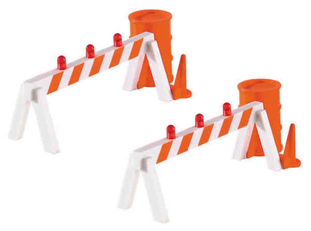 Blinking Hazard Barricades (2/Pk) (O Scale)