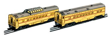 Union Pacific® Anniversary - O-27 Streamliners 2 Car Add-On - Click Image to Close