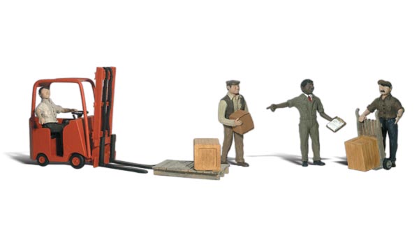 No.1911 Workers with Forklift HO - Click Image to Close