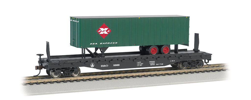 52ft Flat Car w/ 35ft Trailer