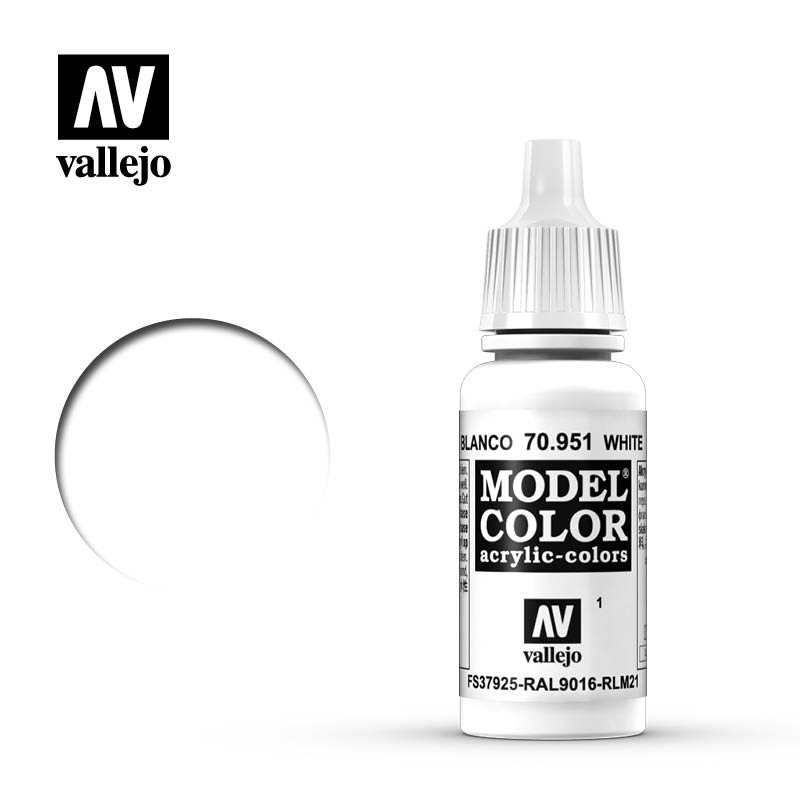70.951 White Acrylic Vallejo 17ml 1 - Click Image to Close