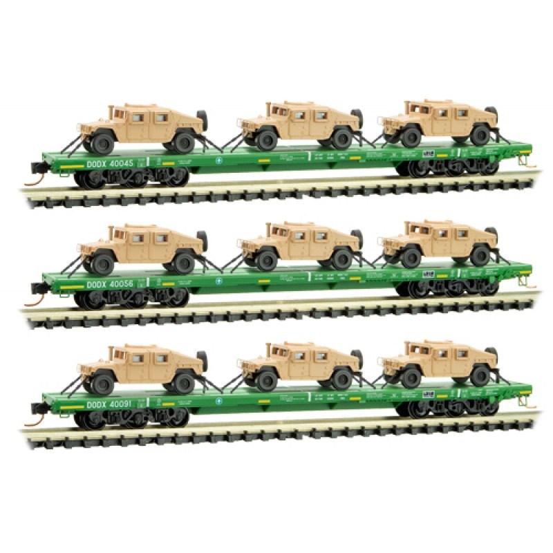MICRO-TRAINS LINE 99301612 3 pack with Humvees
