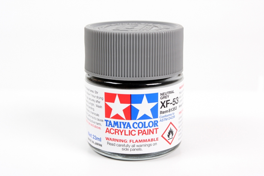 Tamiya Color Acrylic XF-53 Neutral Grey - 23ml Bottle - Click Image to Close