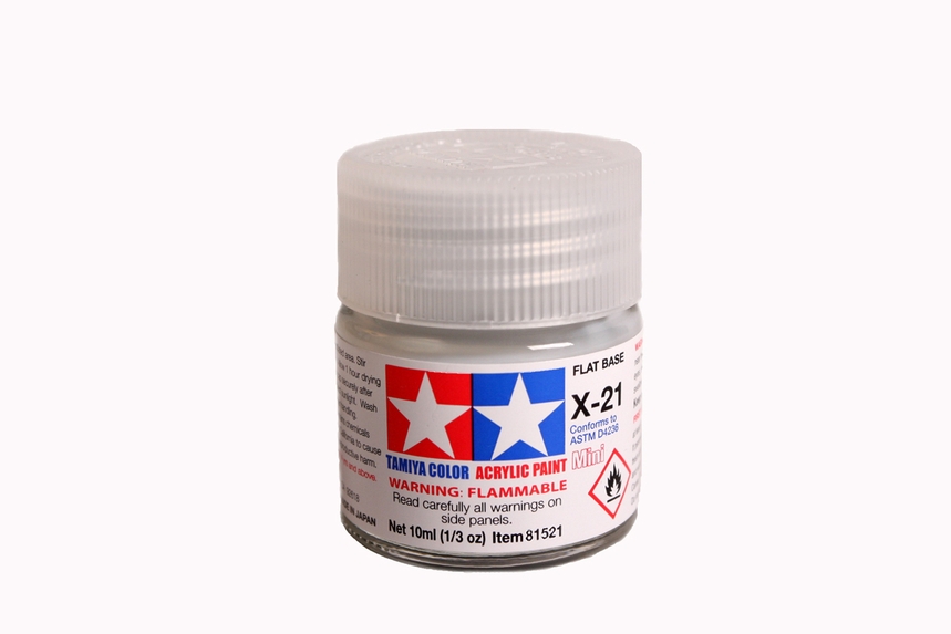 Tamiya Color Acrylic Mini X-21 Flat Base - 10ml Bottle