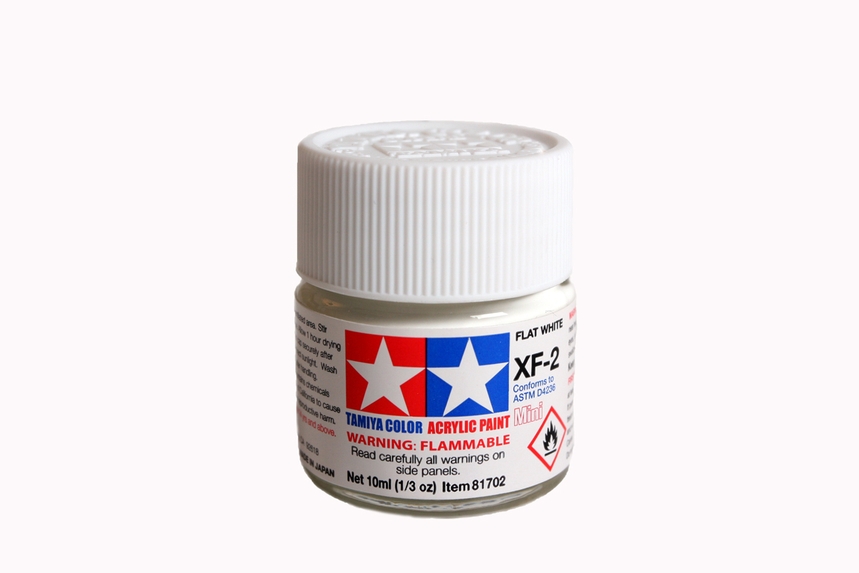 Tamiya Color Acrylic Mini XF-2 Flat White - 10ml Bottle - Click Image to Close